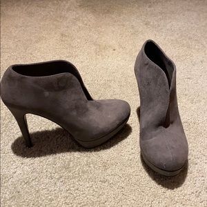 Gray heel booties